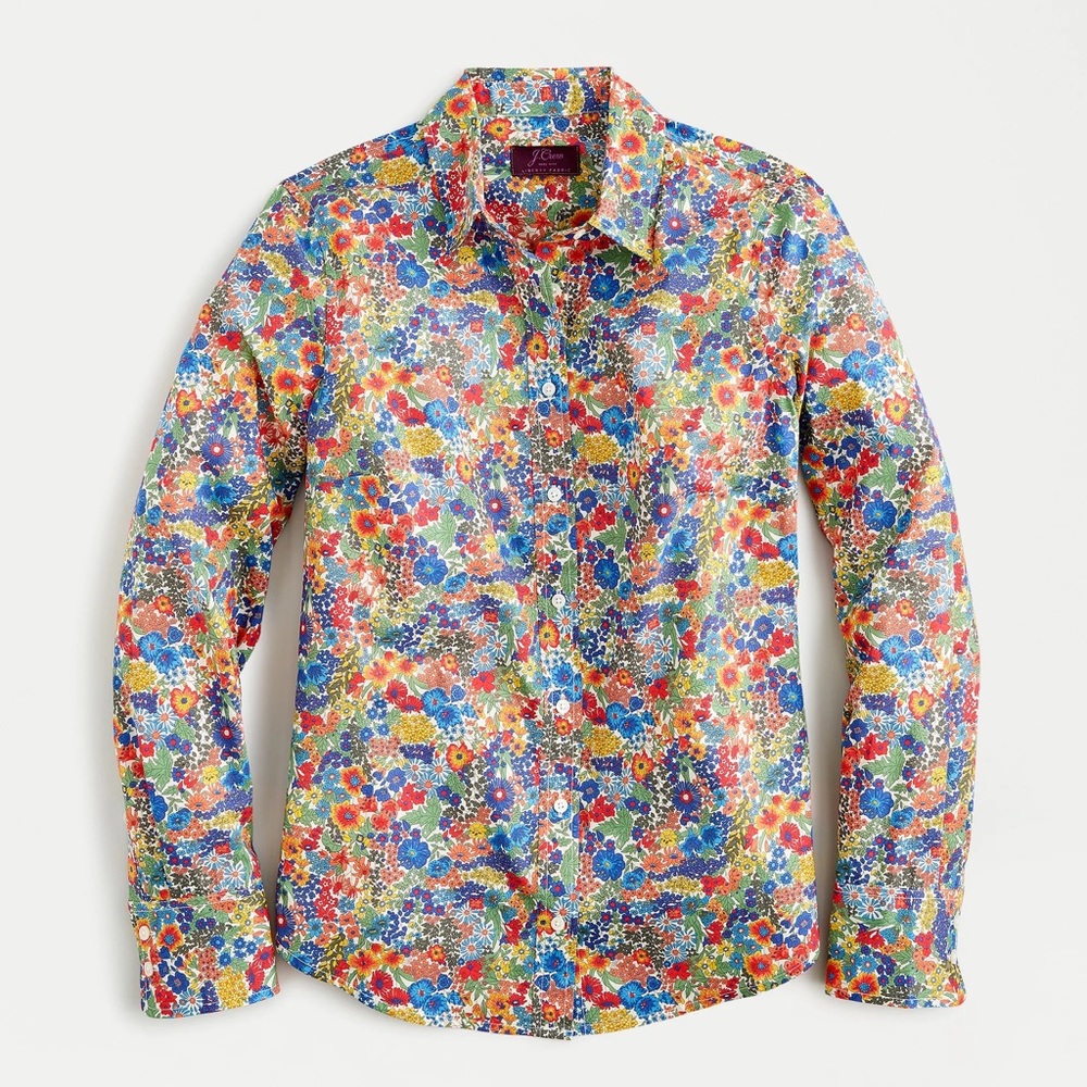J. Crew Cotton Poplin Perfect Shirt in Liberty® Margaret Annie Floral Size 8